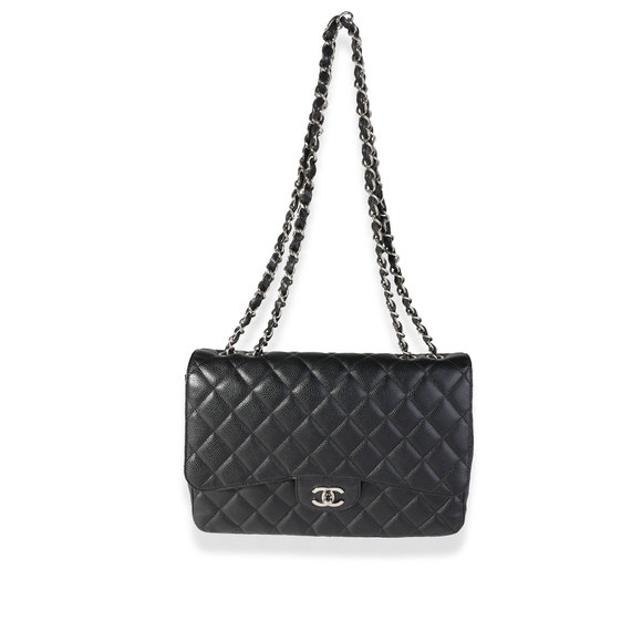 Chanel Black Quilted Caviar Jumbo Classic Single Flap Handbag - Picture 2 of 8